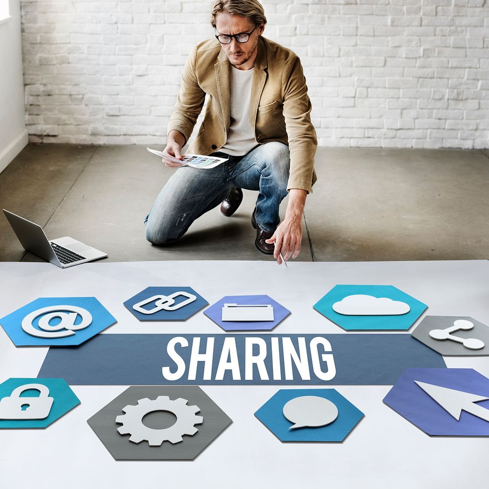 Sharing People Technology Graphic Concept