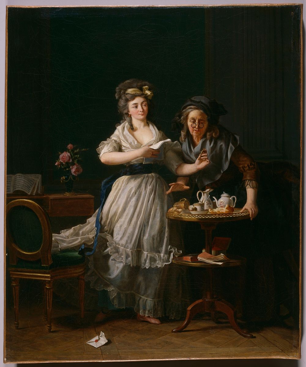 Woman with letter and envelope. Original from the Minneapolis Institute of Art.