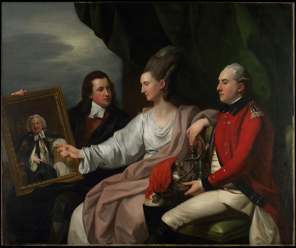 Portrait. Peter Auriol Drummond, colonel in the Yorkshire militia is holding the hand of his bride, Mary Bridget Milnes…