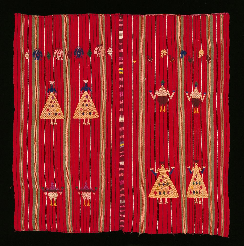 Tzute (head covering), from Chichicastenango. Cotton, silk, wool.. Original from the Minneapolis Institute of Art.