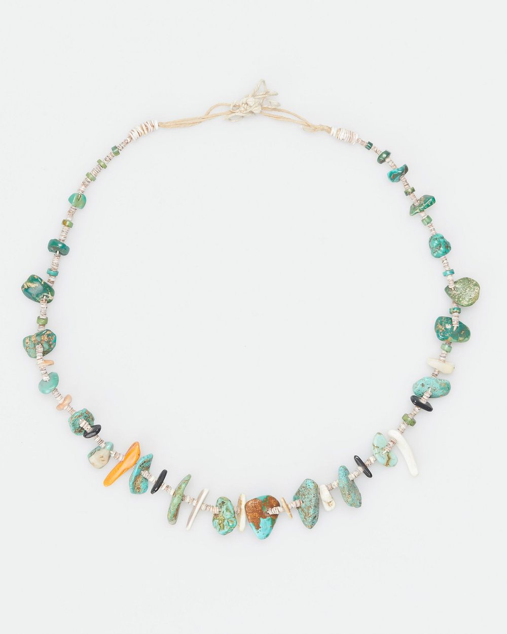Single strand small shell beads, green turquoise nuggets, shell pieces. J.#677, Cat.# 881. Original from the Minneapolis…