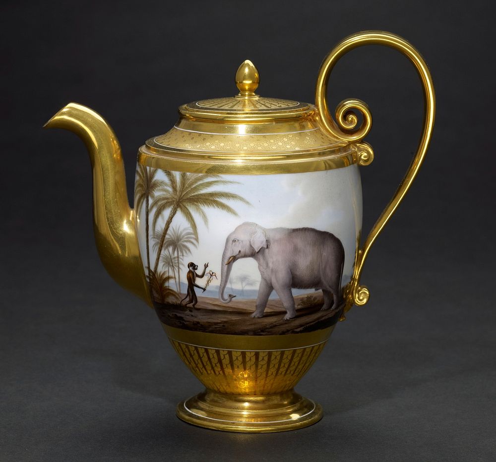 Presented by Emperor Napoleon the First to Prince William of Prussia in 1808; painted with scenes from the Fables of La…