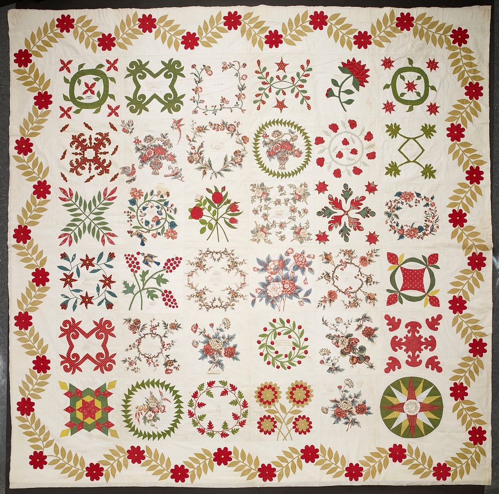 quilt top (stored in box), cotton and muslin. Original from the Minneapolis Institute of Art.