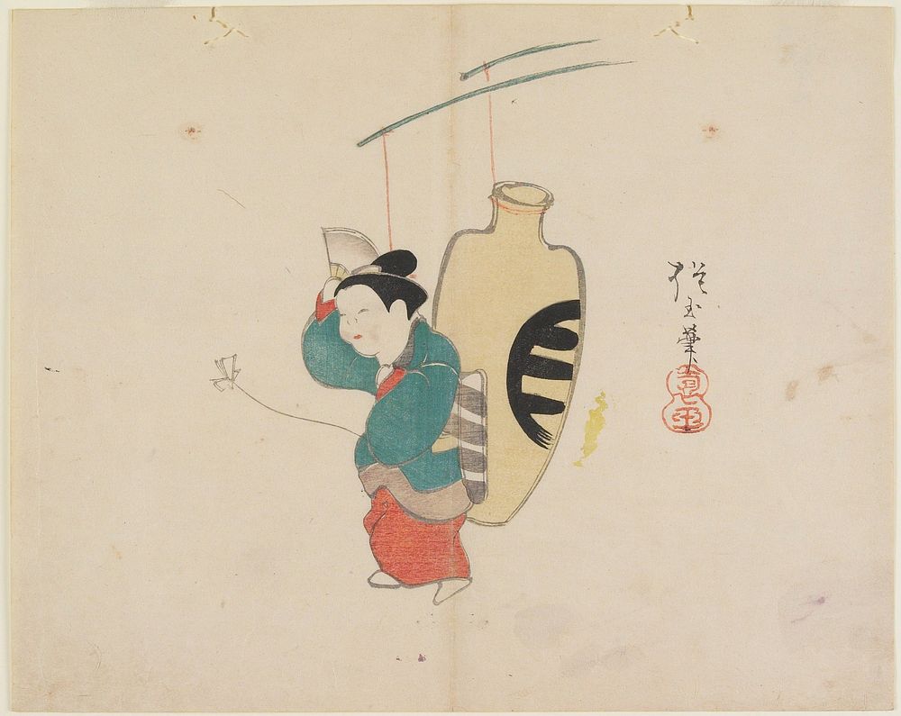 Mobile of Woman Figure and Sake Bottle. Original from the Minneapolis Institute of Art.