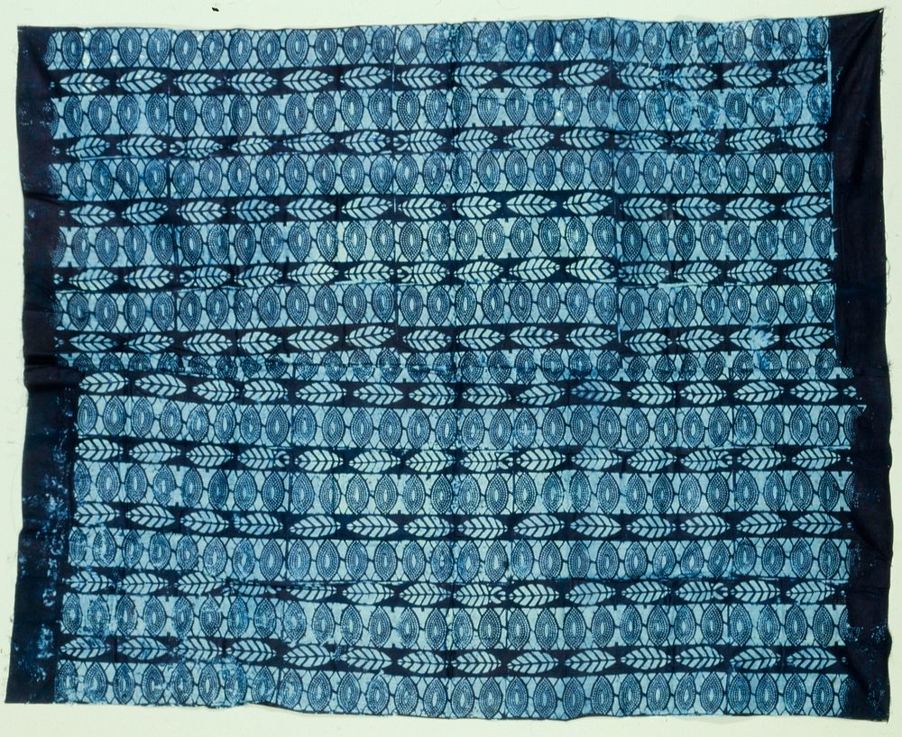 indigo block-resist patterning on sheeting cloth.. Original from the Minneapolis Institute of Art.