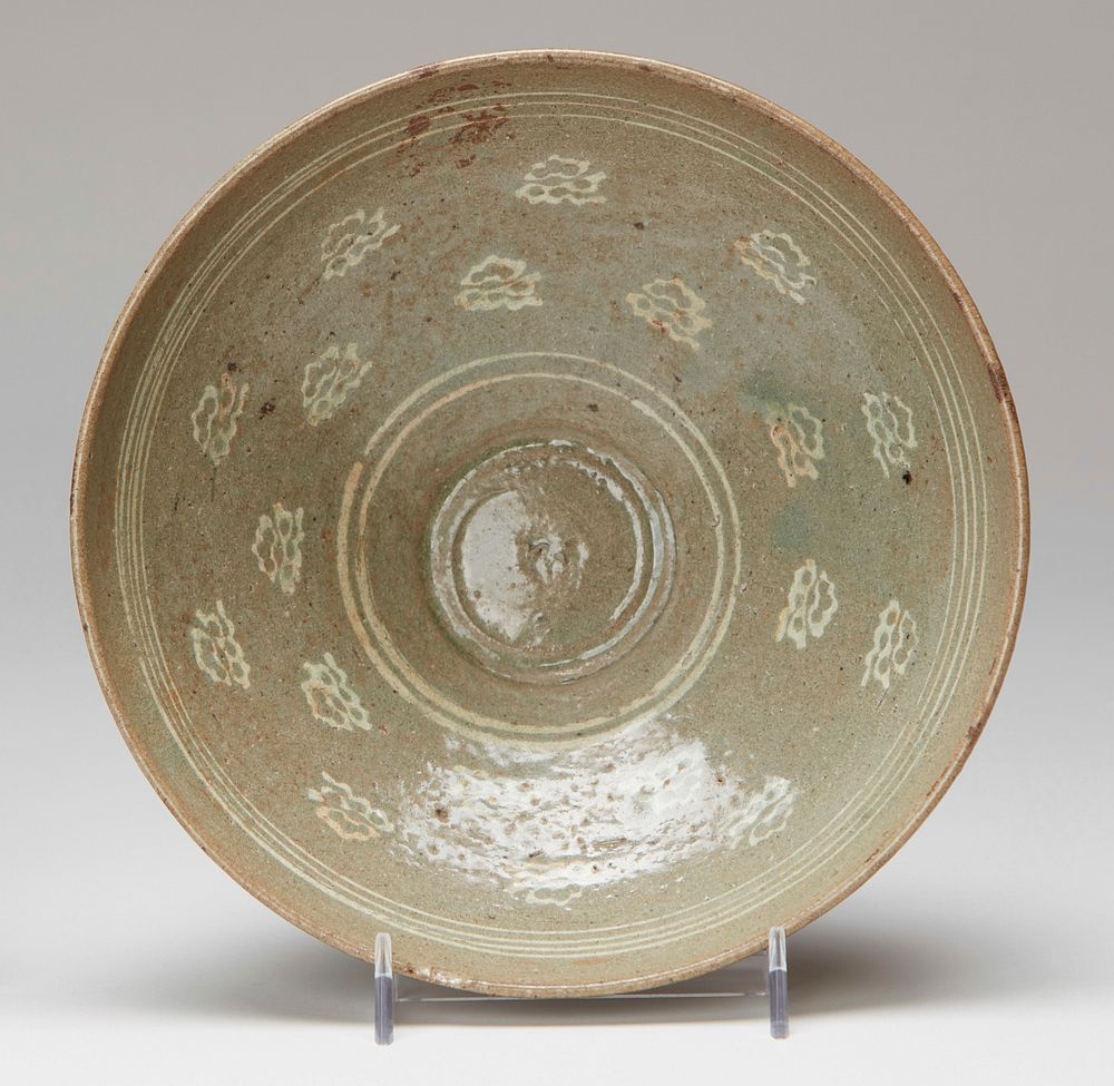 Bowl, slightly incurving lip, thin glaze inside decorated with small cloud motives.. Original from the Minneapolis Institute…
