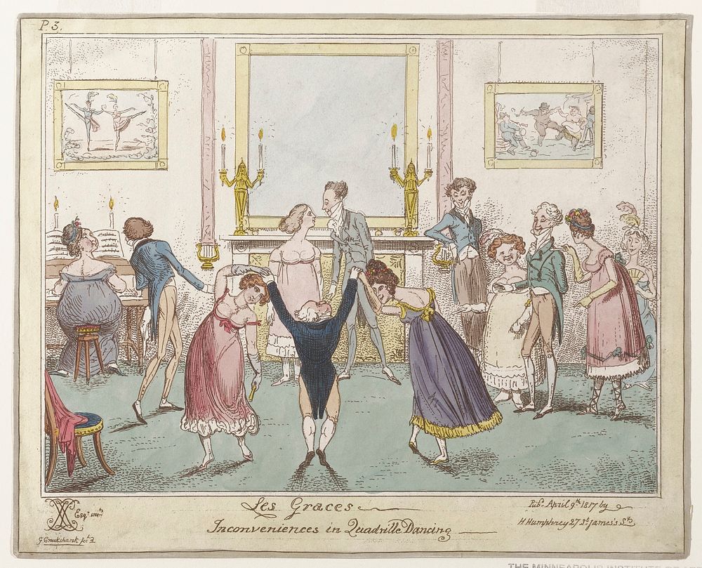 Les Graces. Inconveniences in Quadrille Dancing. Original from the Minneapolis Institute of Art.