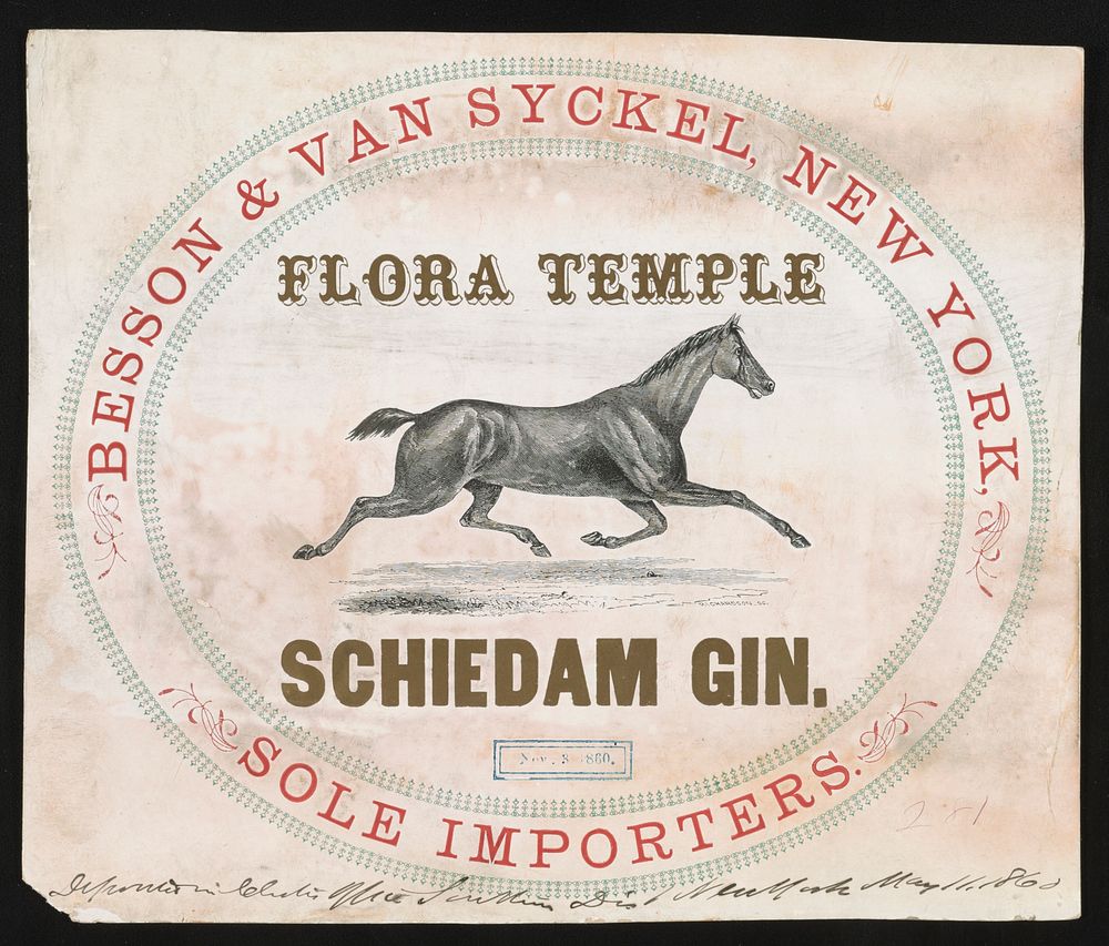 Flora Temple, Schiedam gin (1860)