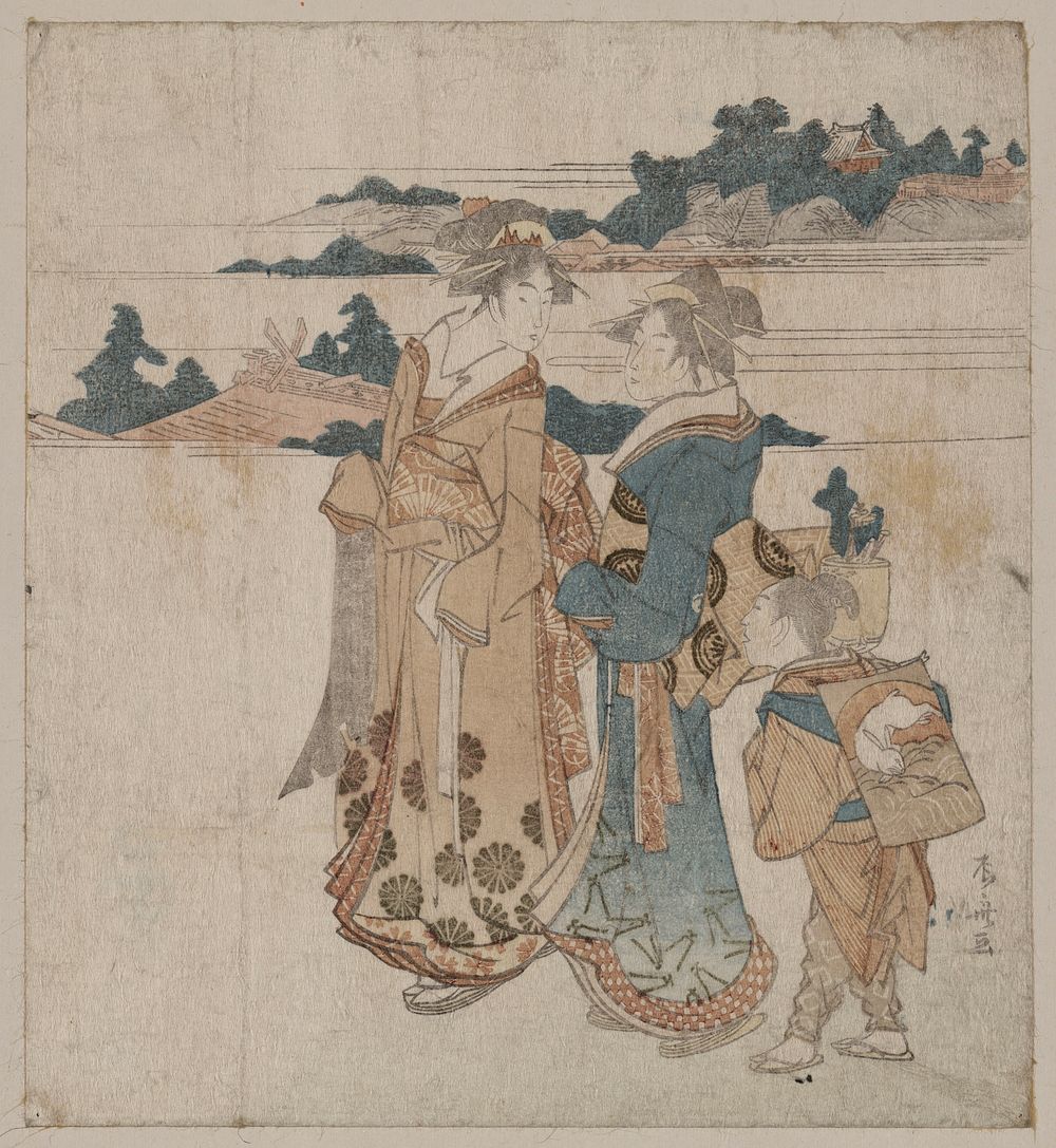 Miyamōde suru bijin. Original from the Library of Congress.