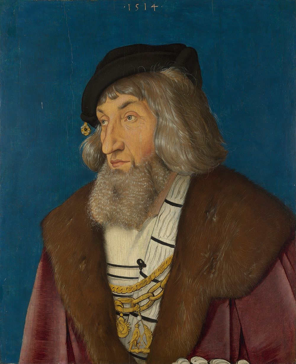 "This bold portrait is of an unknown sitter. The fur collar, the jewel on the cap and the heavy gold chains indicate that he…