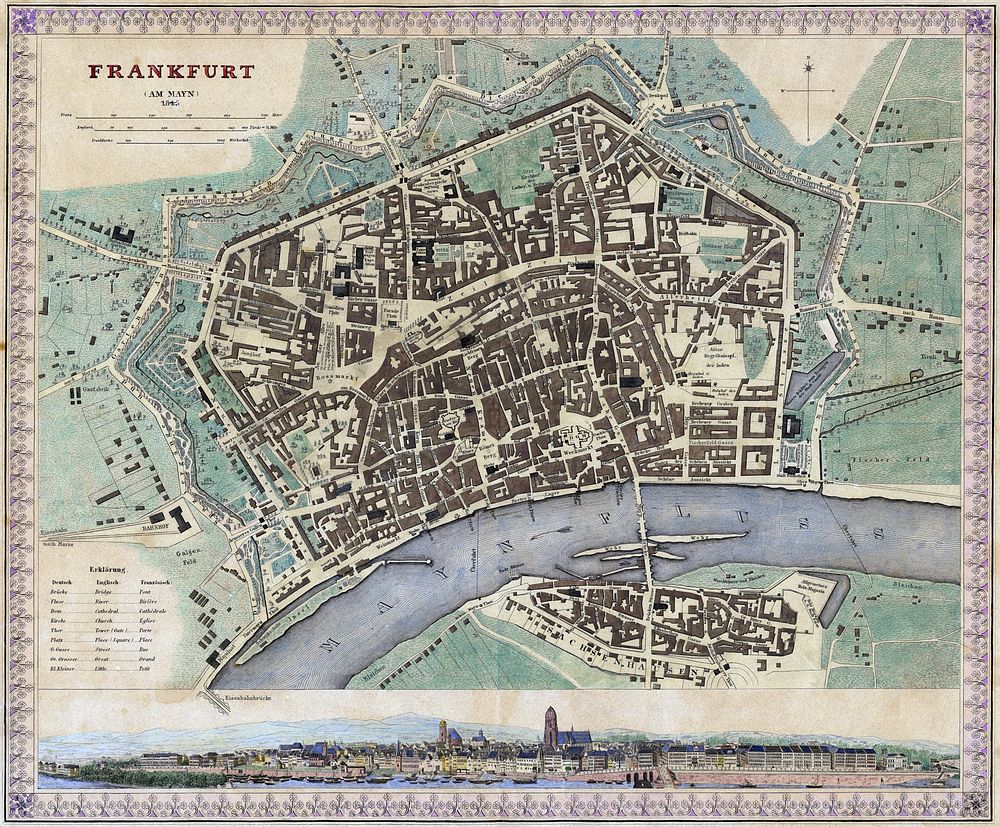Frankfurt Am Main-Freie Stadt Frankfurt-Plan-1845
