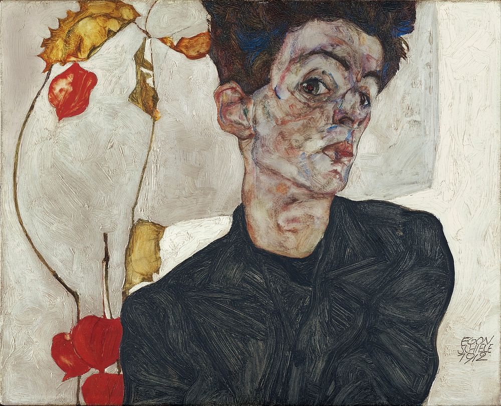 Egon Schiele's Self-Portrait with Physalis (1912)