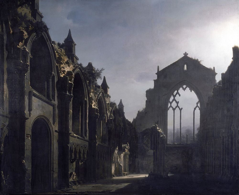 The Ruins of Holyrood Chapel (Louis Daguerre), 1824 (Google Art Project)