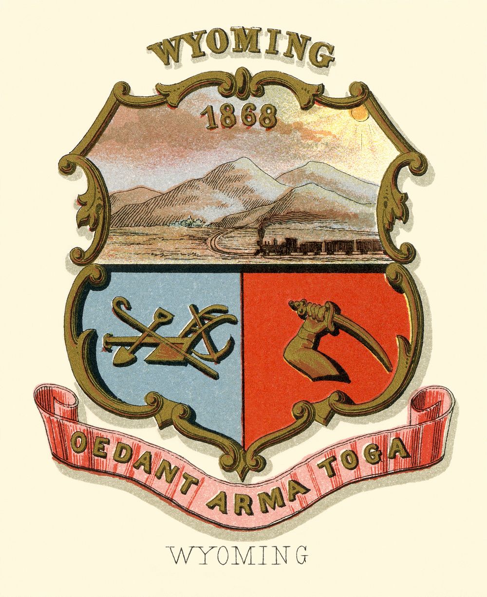 Wyoming territory coat of arms (illustrated, 1876)