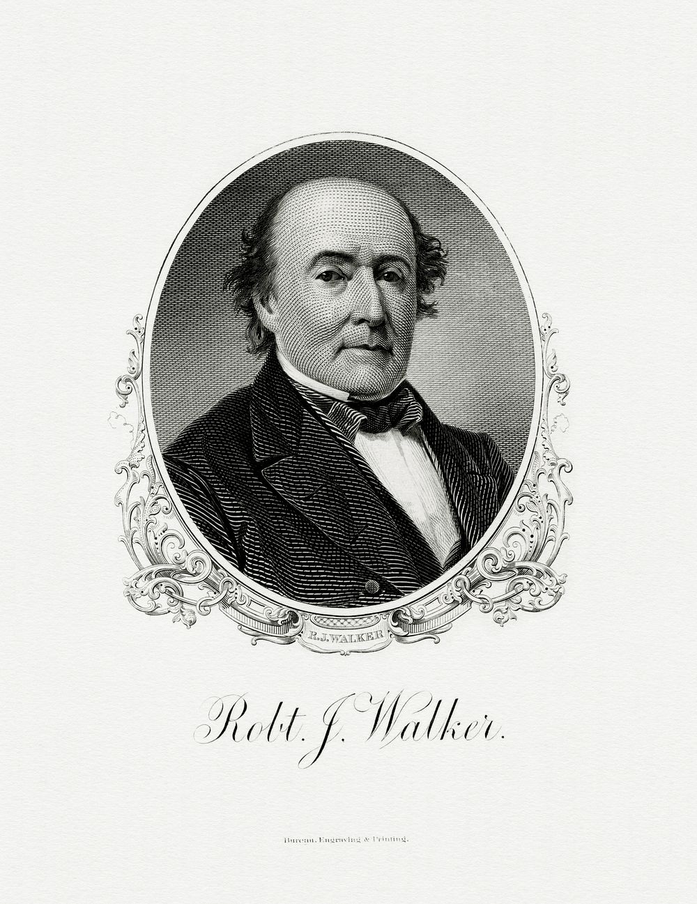 Engraved BEP portrait of U.S. Secretary of the Treasury Robert J. Walker