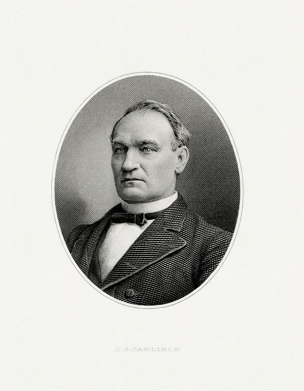 Engraved BEP portrait of U.S. Secretary of the Treasury John G. Carlisle