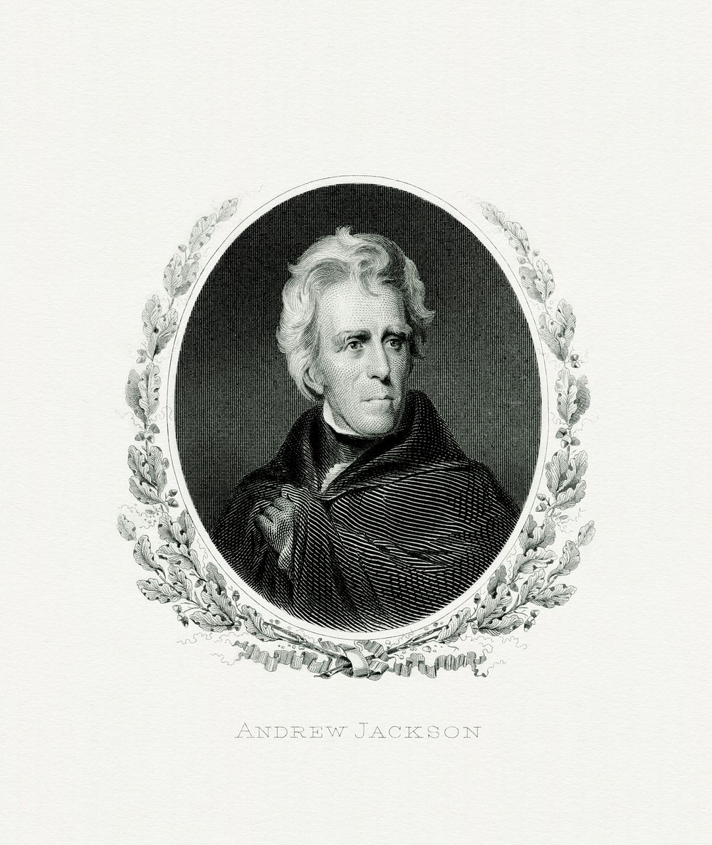 Engraved BEP portrait of U.S. President Andrew Jackson