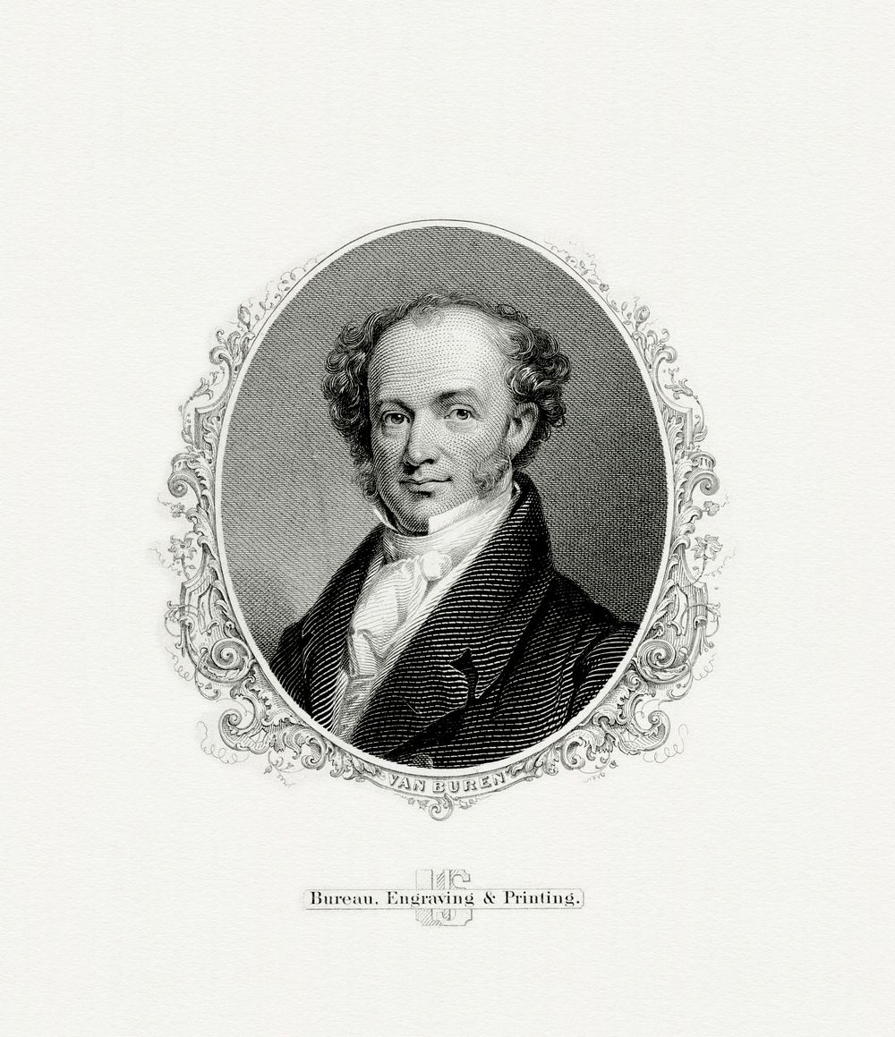 Engraved BEP portrait of U.S. President Martin Van Buren