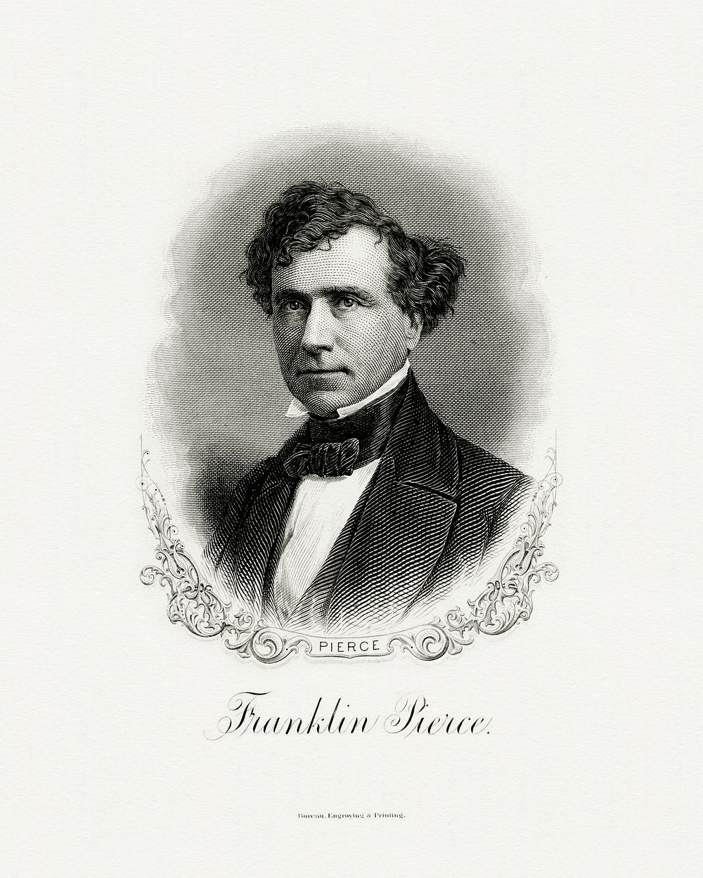 Engraved BEP portrait of U.S. President Franklin Pierce
