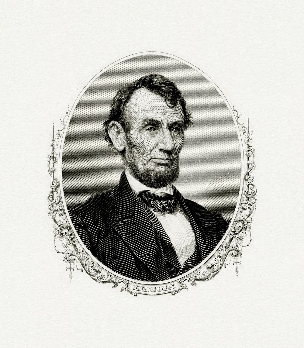 Engraved BEP portrait of U.S. President Abraham Lincoln