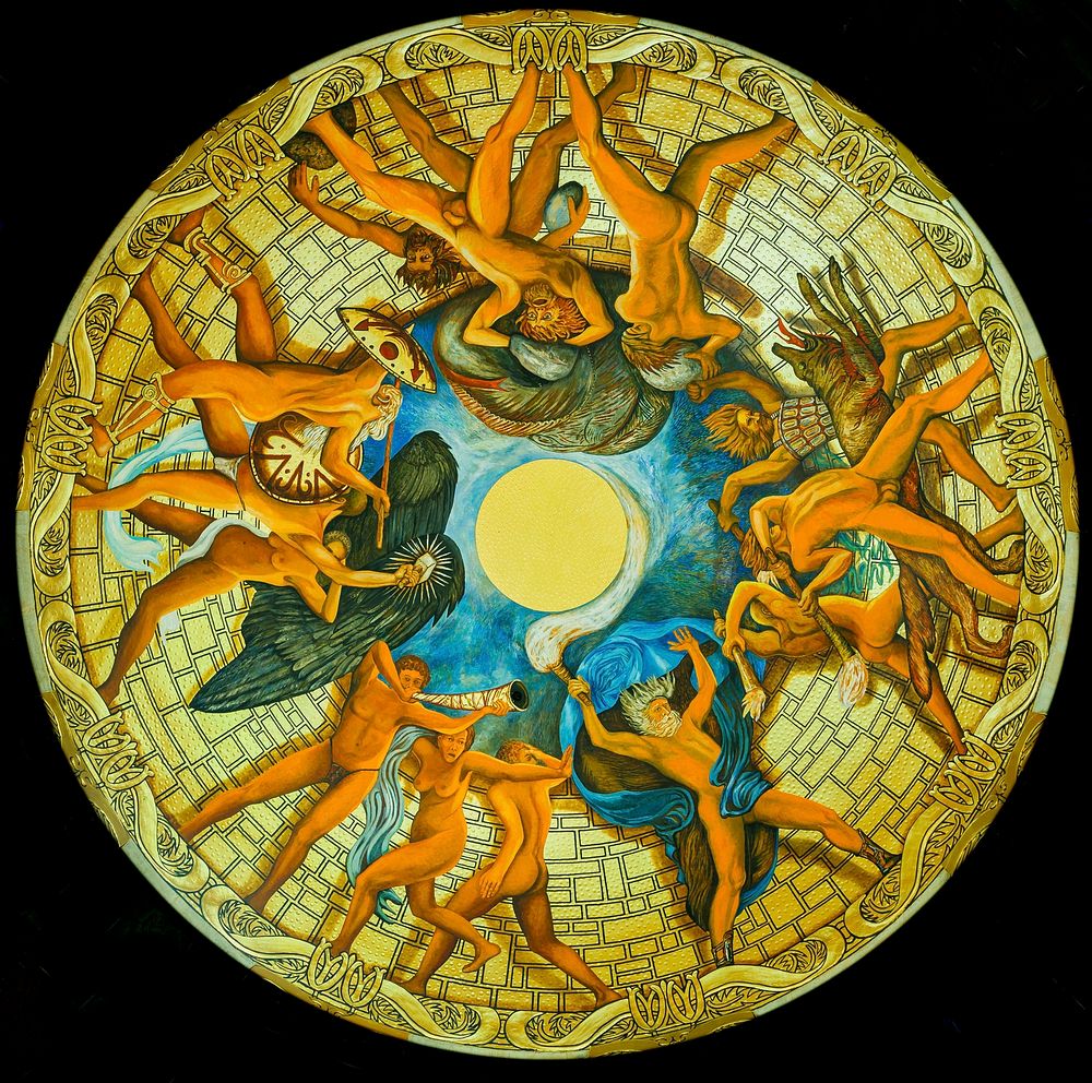 Fresco at the cupola of Burschenschaftsdenkmal in Eisenach