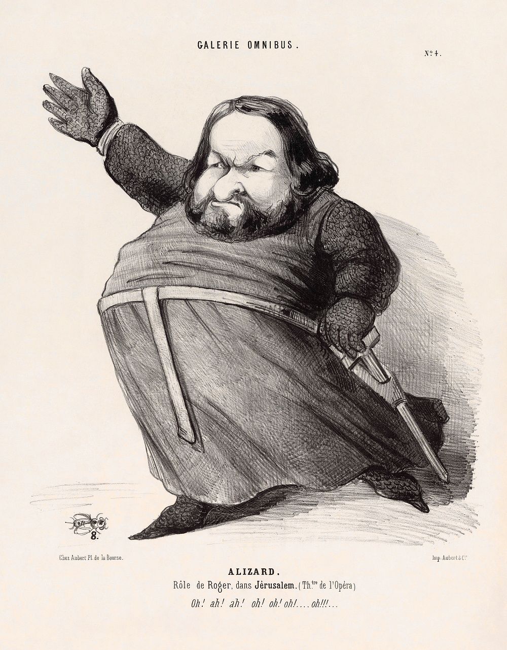 Adolphe-Joseph-Louis Alizard as Roger in Jérusalem at the Paris Opéra.