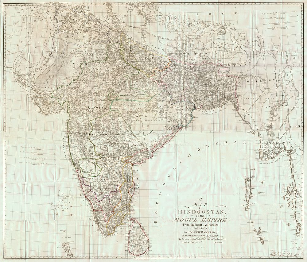 Map of India, 1788.