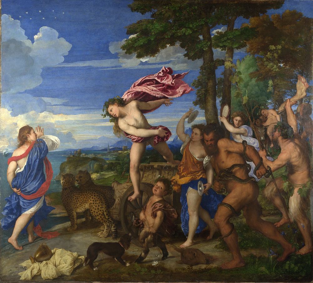 Theseus, whose ship is shown in the distance, has just left Ariadne on Naxos, when Bacchus arrives, jumping from his chariot…