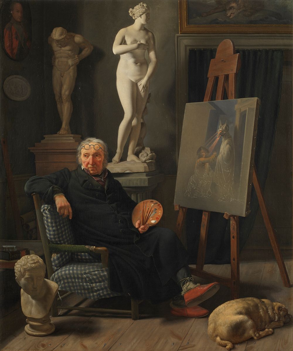 Martinus Rørbye, Portræt af maleren C.A. Lorentzen, 1827, 0218NMK, Nivaagaards Malerisamling