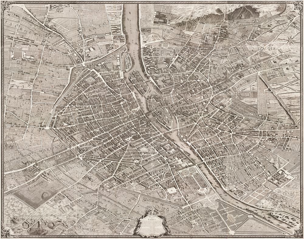 Turgot map of Paris, a highly accurate and detailed map of the city of Paris as it appeared in 1734–1736.