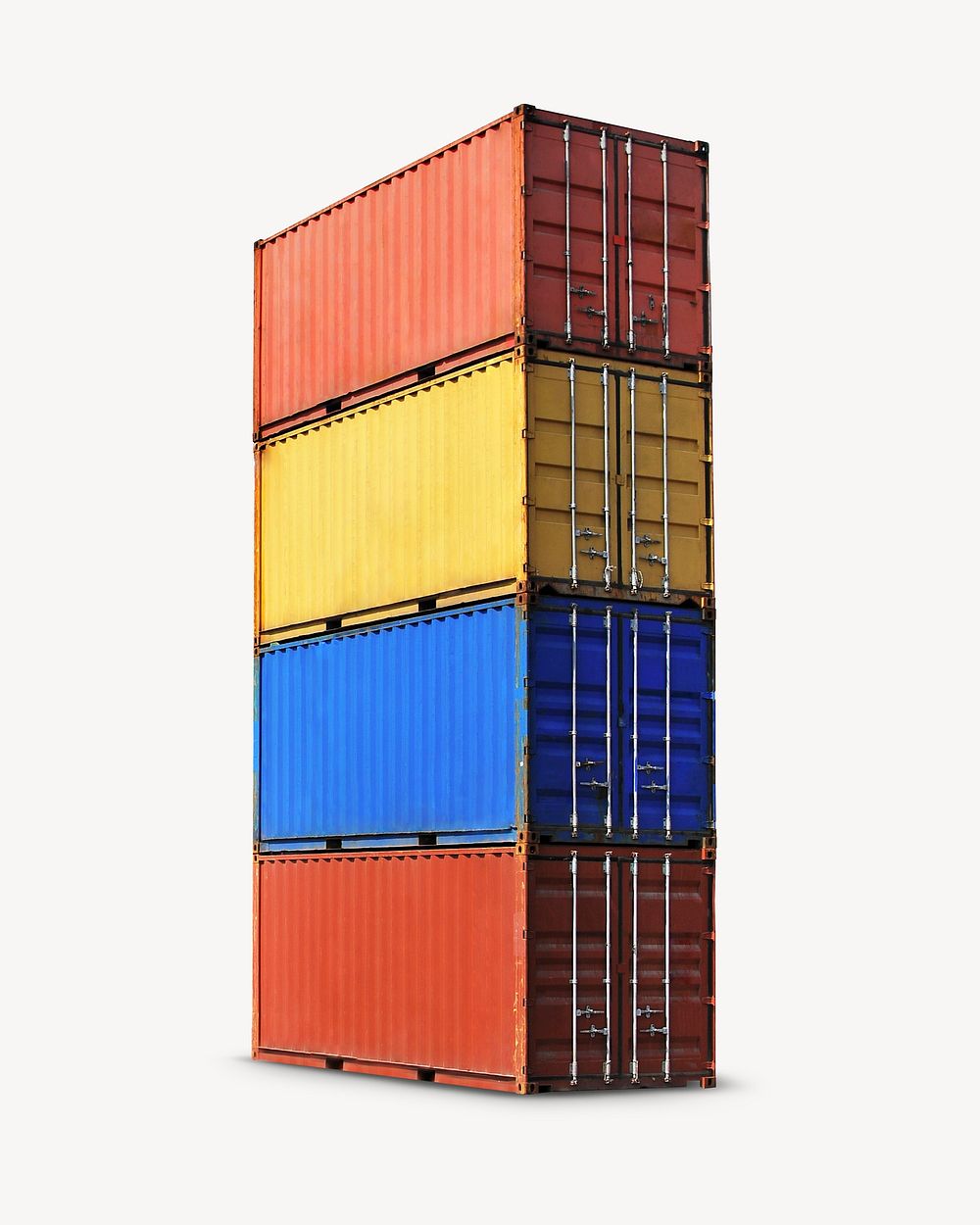 Stacked shipping container collage element psd