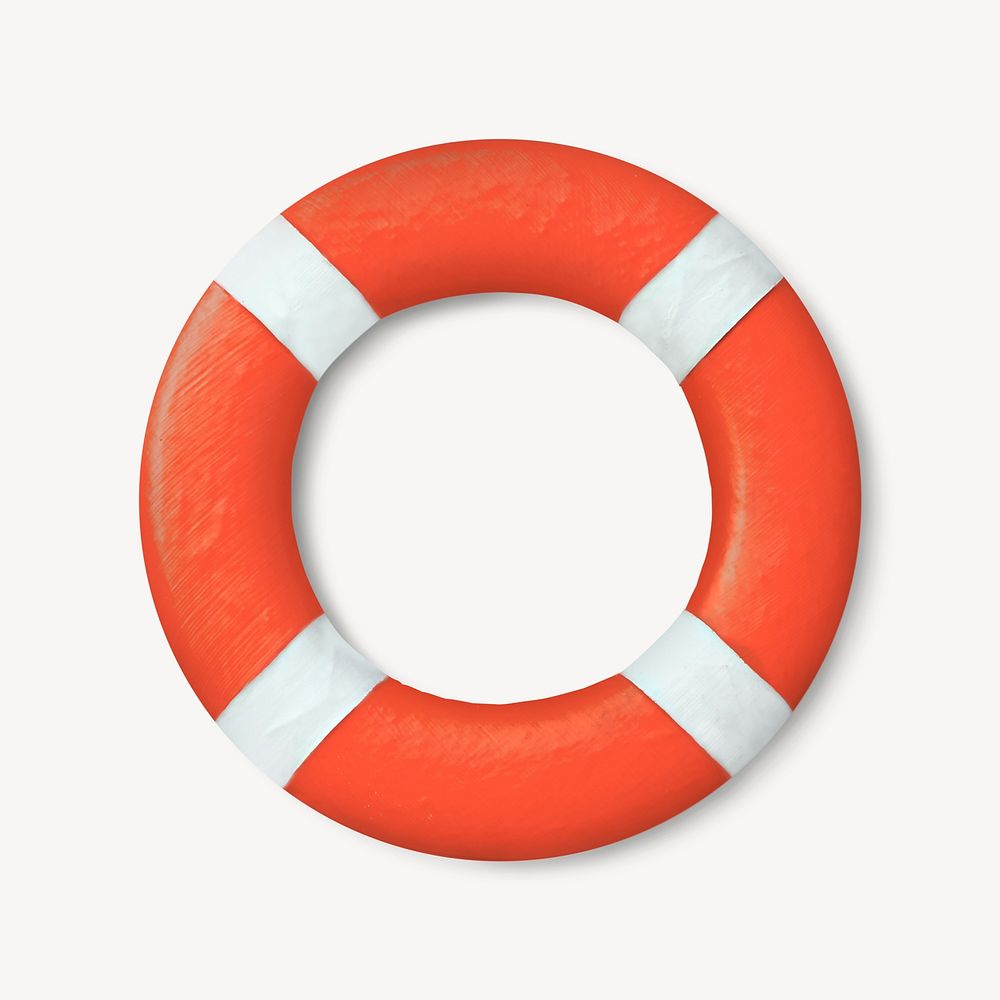 Lifesaver buoy, isolated object image psd