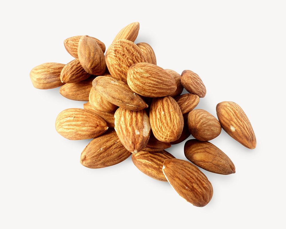 Almond, healthy food isolated image psd