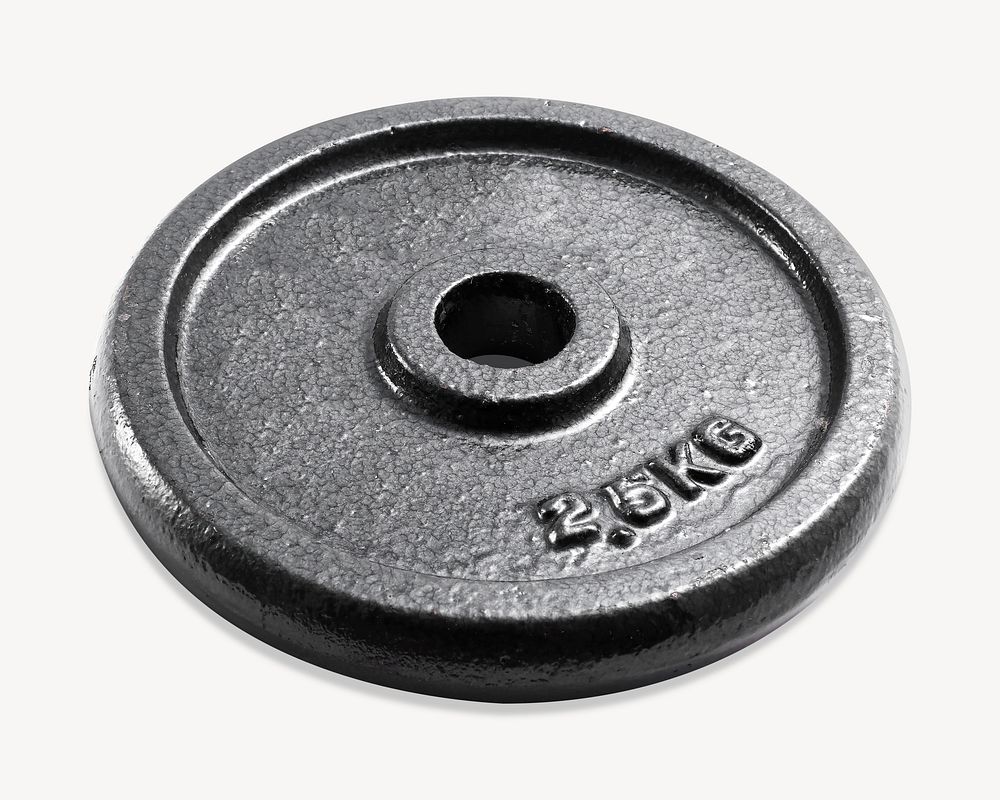 Barbell weight plate, isolated object image psd