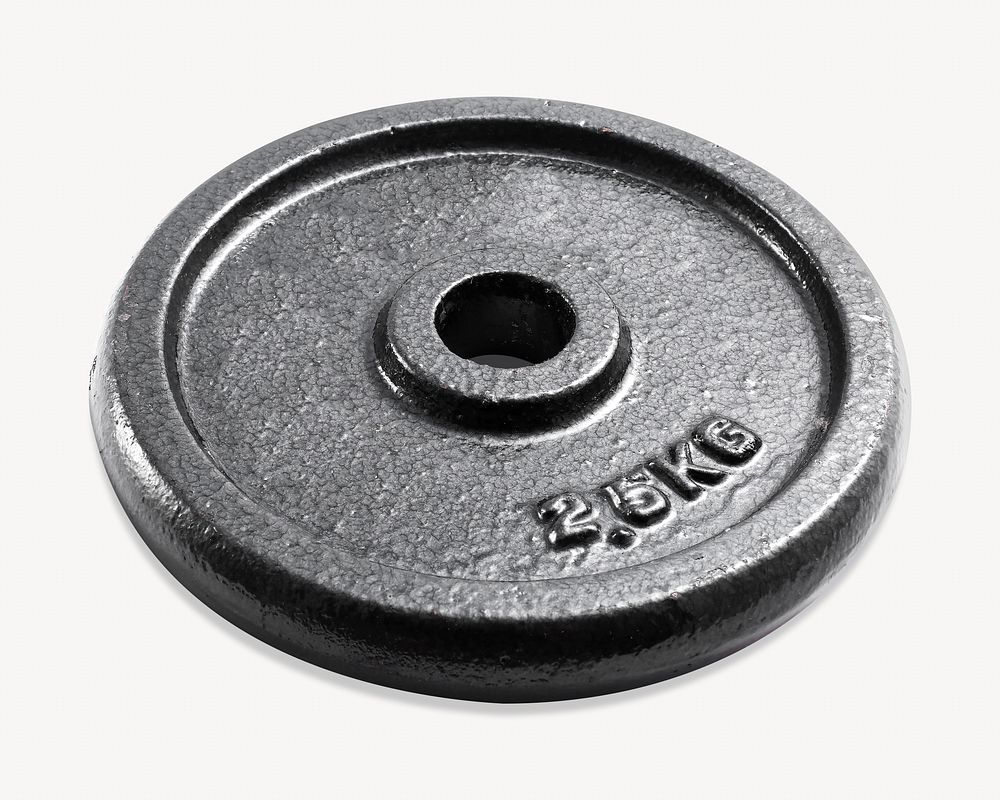 Barbell weight plate, isolated object image