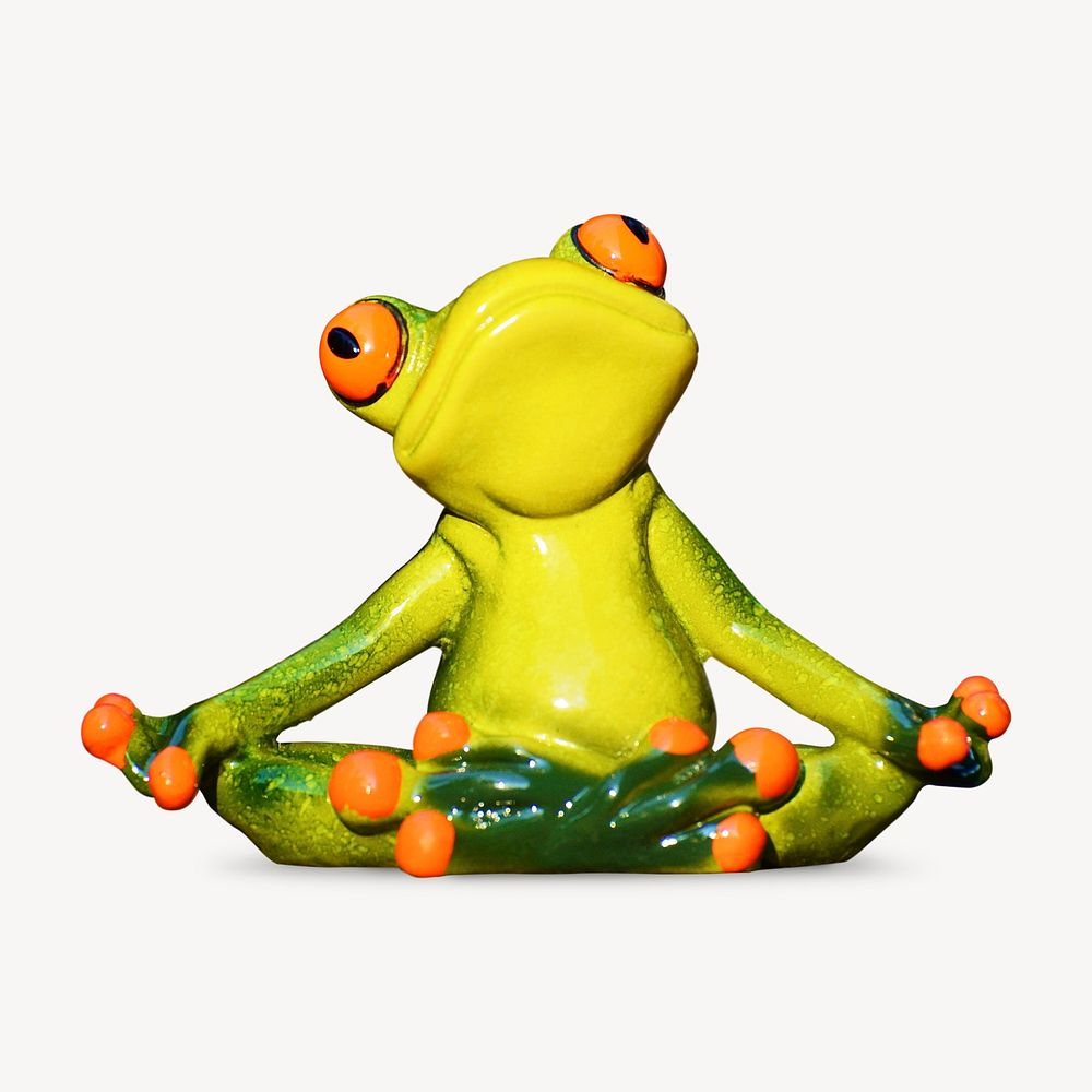 Sitting frog in yoga pose psd