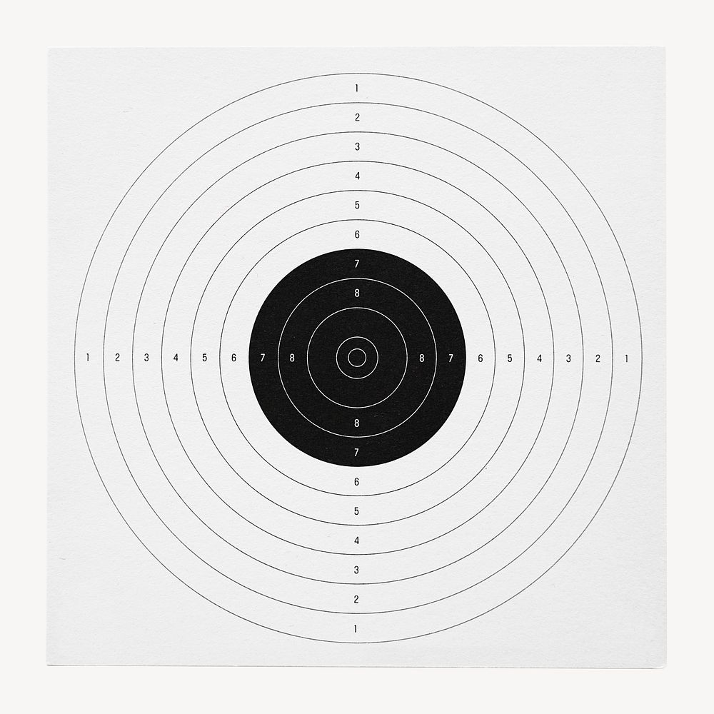 Gun, archery target, dartboard  isolated graphic psd