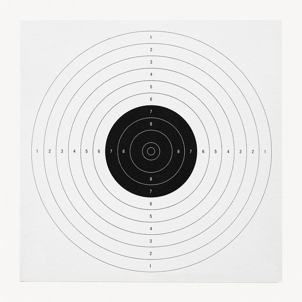 Gun, archery target, dartboard  isolated graphic