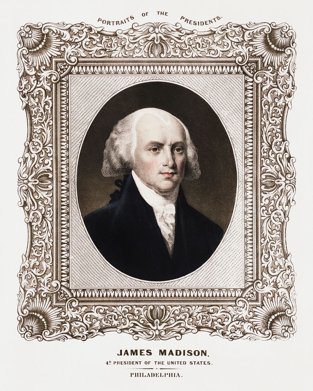 James Madison - 4th President of the United States by A. Newsam. Original from Liberty of Congress. Digitally enhanced by…