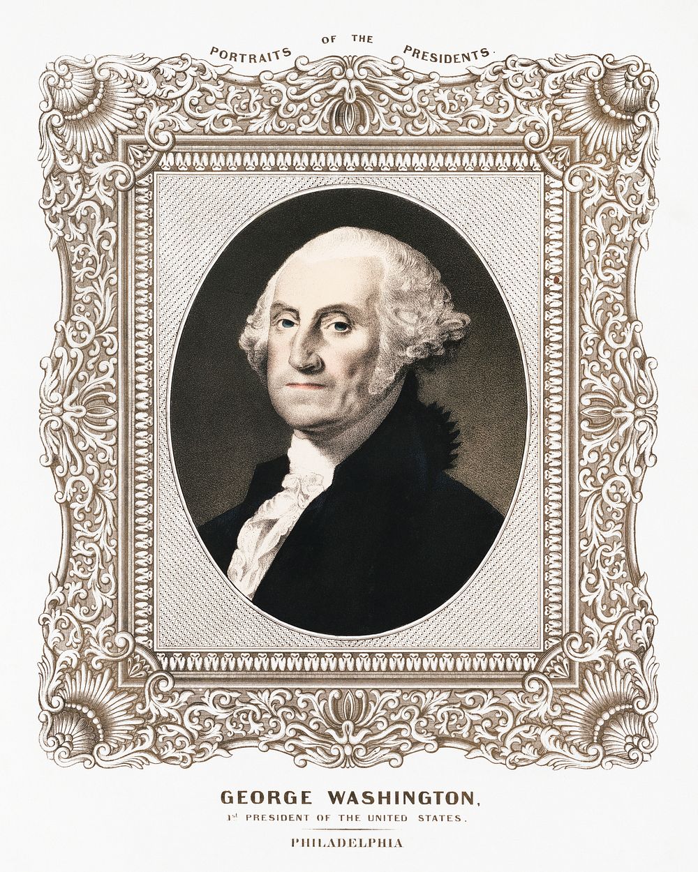George Washington, 1st President of the United States (1846) by Albert Newsam. Original from the Library of Congress.…