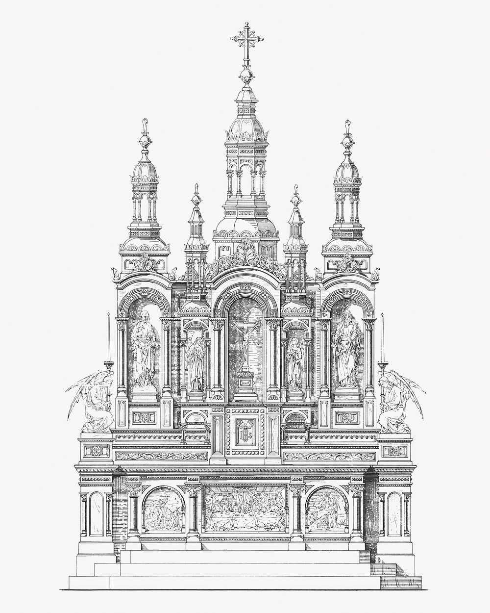 Vintage Dubuque altar, religious illustration