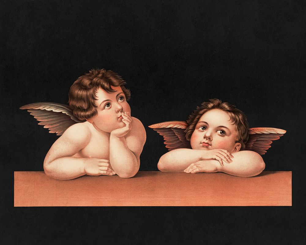 Cherubs after Raphael (1890). Original from the Library of Congress. Digitally enhanced by rawpixel.