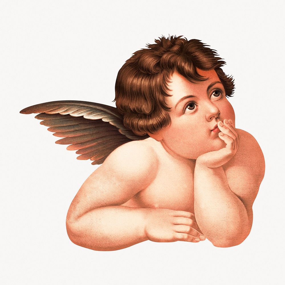 Cherub, vintage angel illustration