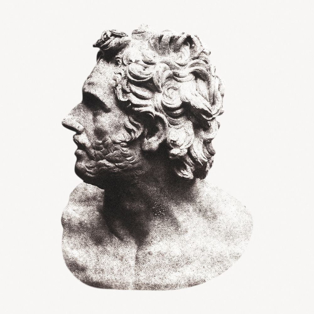 Vintage sculpture, bust of Patroclus
