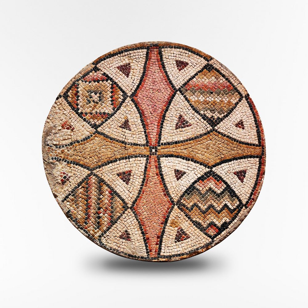 Stylized cross during late 4th–mid 5th century floor covering in high resolution. Original from the Minneapolis Institute of…