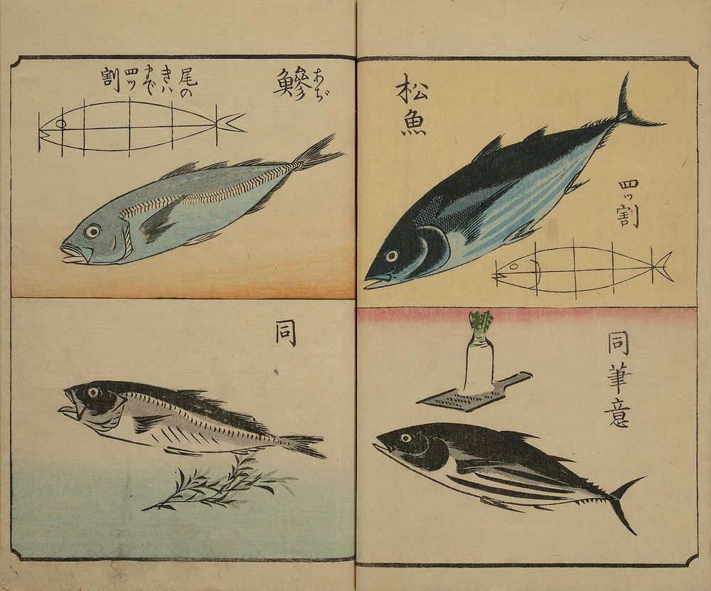 Utagawa Hiroshige (1849) Picture Book for the Practice of Drawing fish. Original public domain image from the MET museum.
