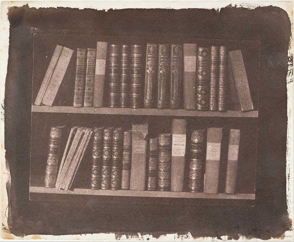 A Scene in a Library (before March 22, 1844) photography in high resolution by William Henry Fox Talbot.