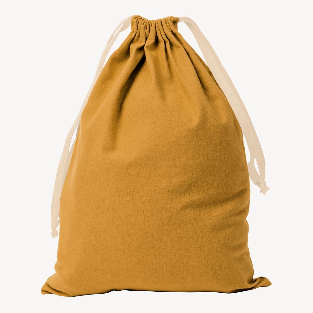 Yellow drawstring bag, cute accessory 