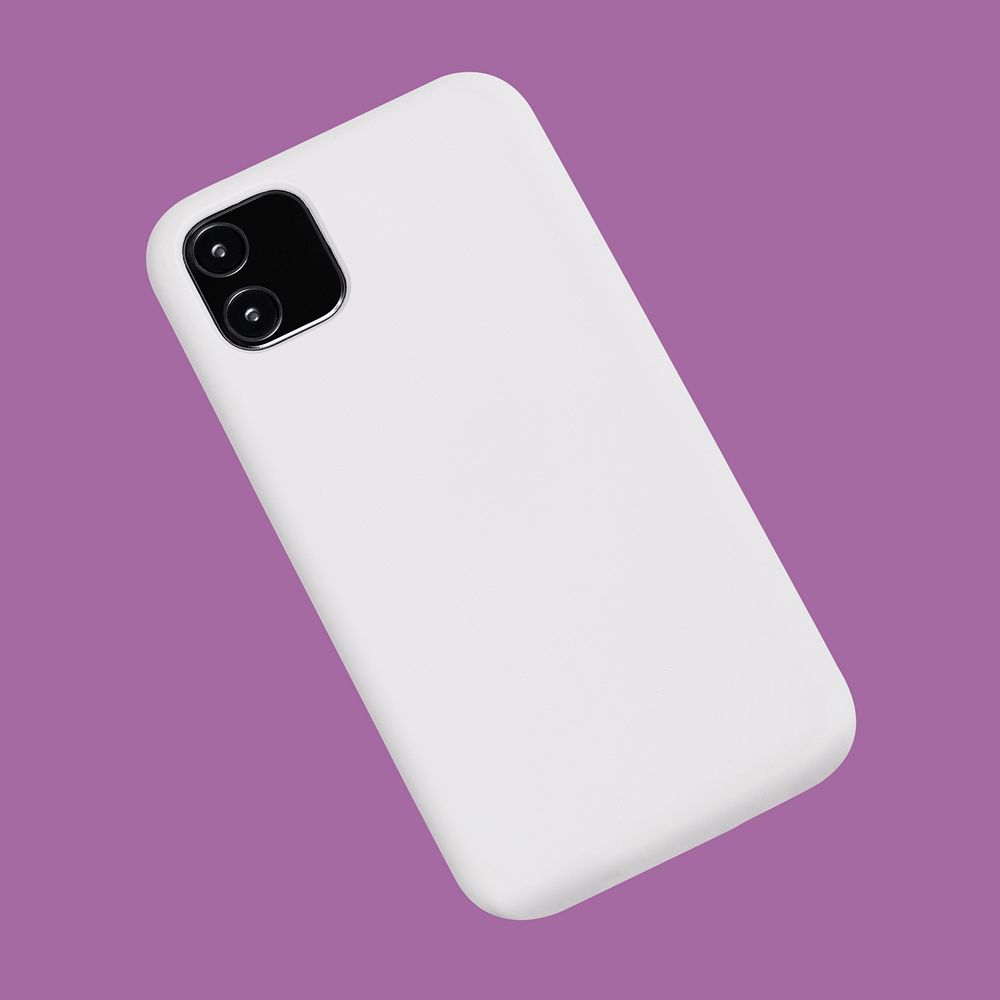 White phone case mockup, editable design psd