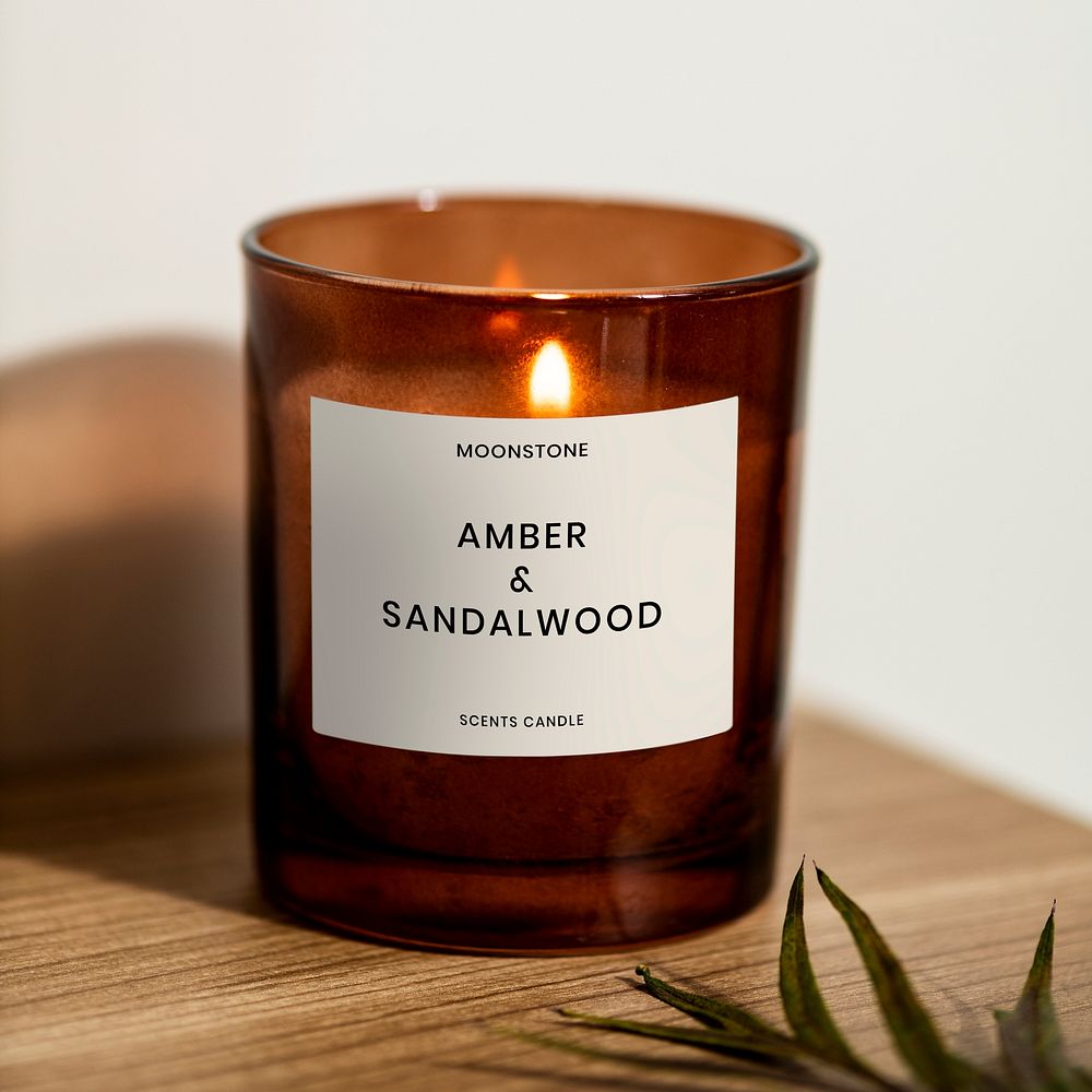 Aromatic candle label mockup psd product branding